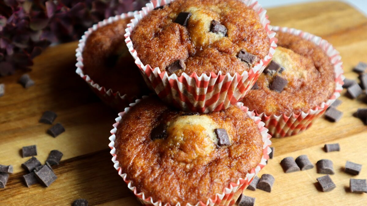 Flutenfria banan och chokladmuffins